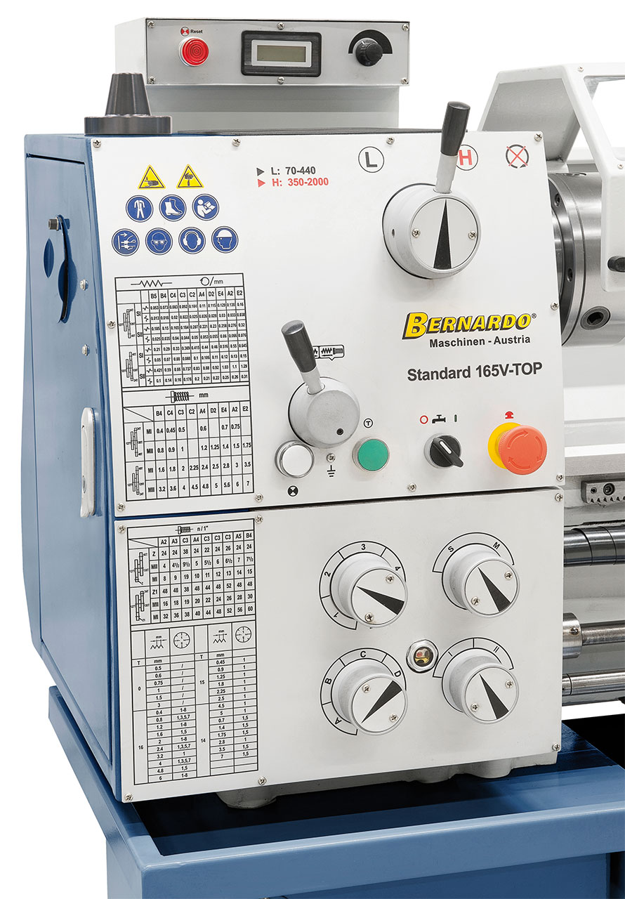 Leit- und Zugspindeldrehmaschine Standard 165 V-Top inkl. 3-Achs-Digitalanzeige ES-12 V *