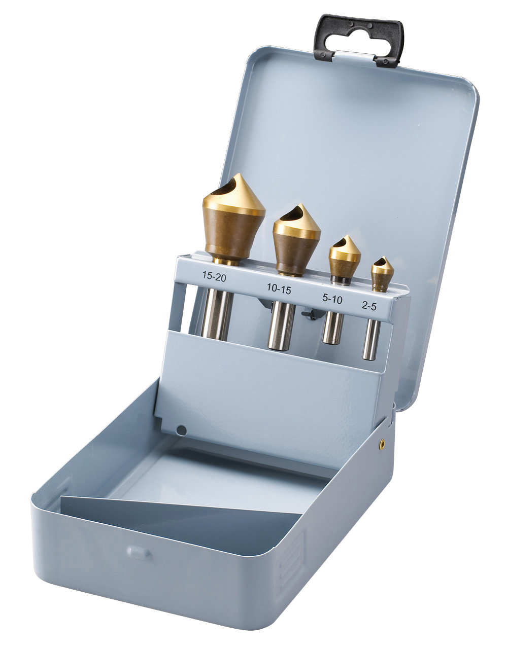 Bernardo Kegel- u. Entgratsenker 90°, HSS, Tin-besch. 4-tlg.