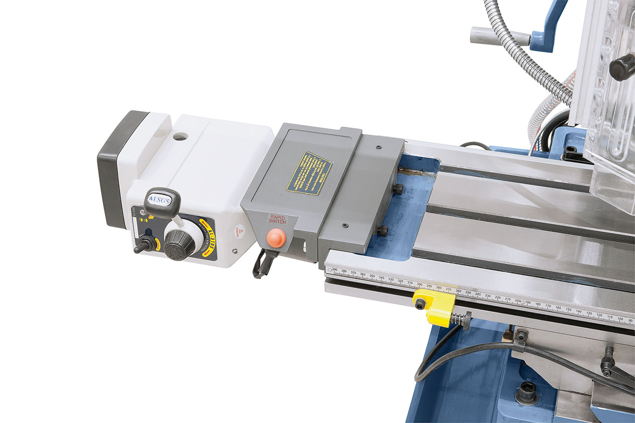 Bohr- und Fräsmaschine FM 55 HTC Vario inkl. 3-Achs-Digitalanzeige ES-12 V und Vorschub f. x-Achse