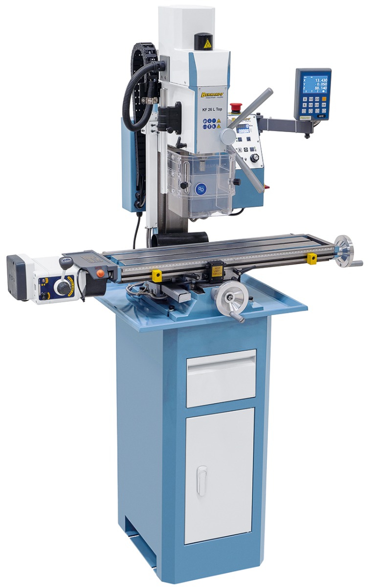 Bohr- und Fräsmaschine KF 26 L Top mit Vorschub inkl. 3-Achs Digitalanzeige DT 40