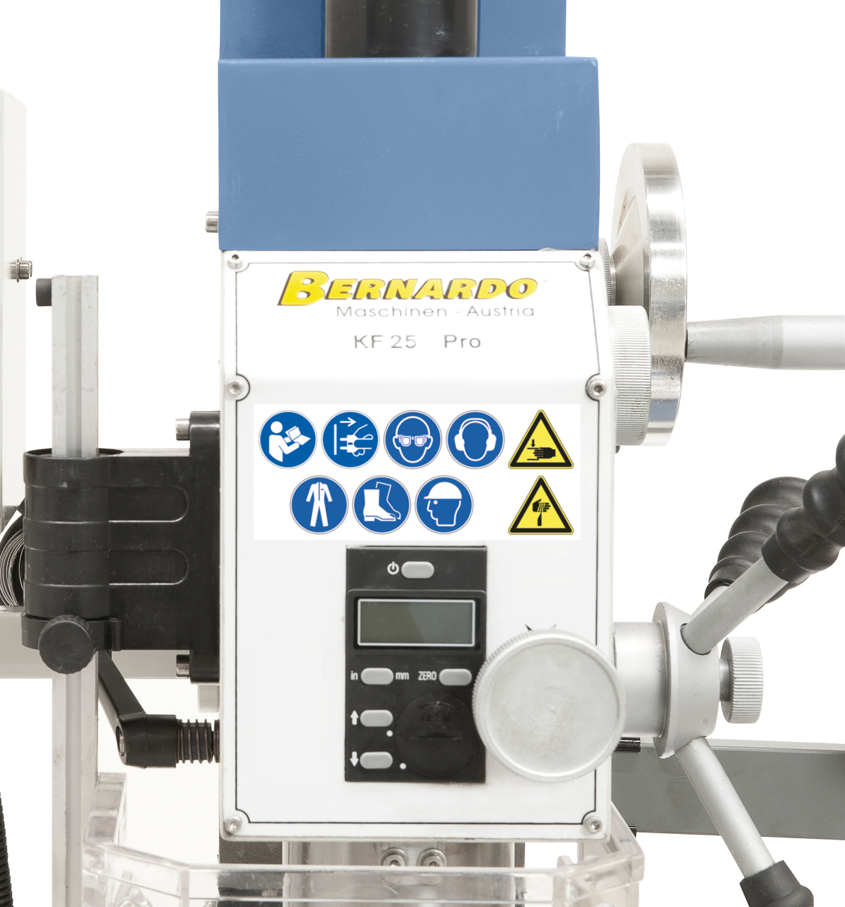 Bohr- und Fräsmaschine KF 25 PRO mit Vorschub inkl. 3-Achs Digitalanzeige ES-12 V