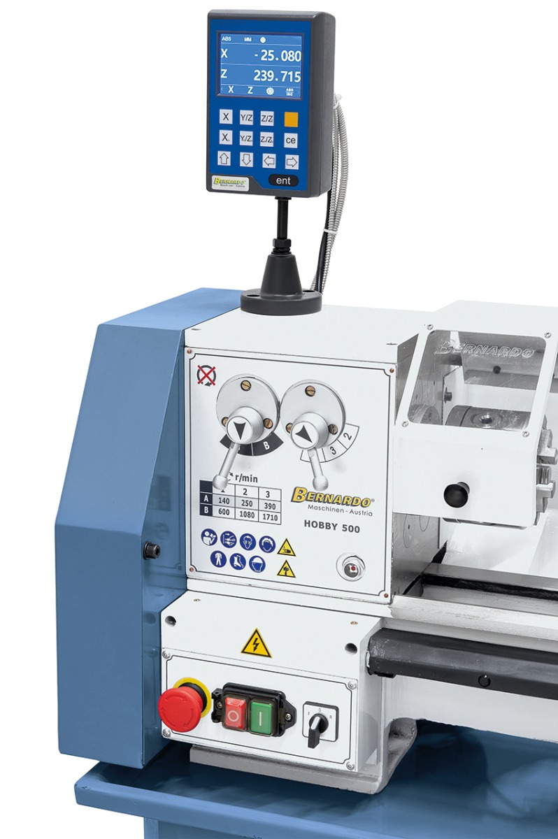 Tischdrehmaschine Hobby 500 / 230 V inkl. 2-Achs-Digitalanzeige DT 40