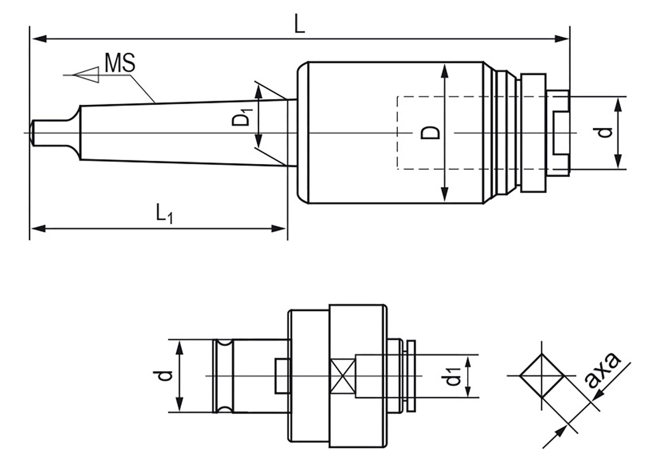 Gewindeschneid-Schnellwechselfutterset MK 2 / M3 - M12