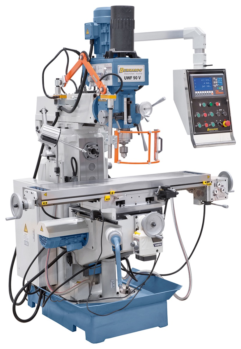 Universalfräsmaschine UWF 90 V inkl. 3-Achs-DRO ES-12 H und pneumat.WK-Klemmung *