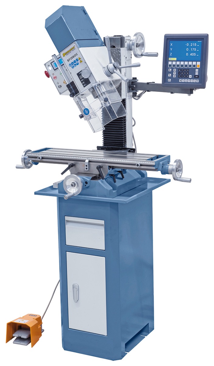 Bohr- und Fräsmaschine BF 28 BDC inkl. 3-Achs-Digitalanzeige ES-12 V