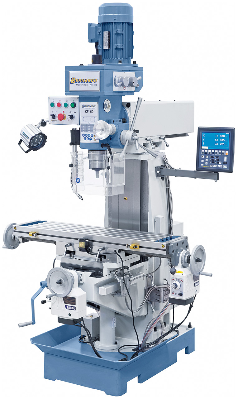 KF 60 inkl. 3-Achs-Digitalanzeige ES-12 H und Vorschub für x/y-Achse