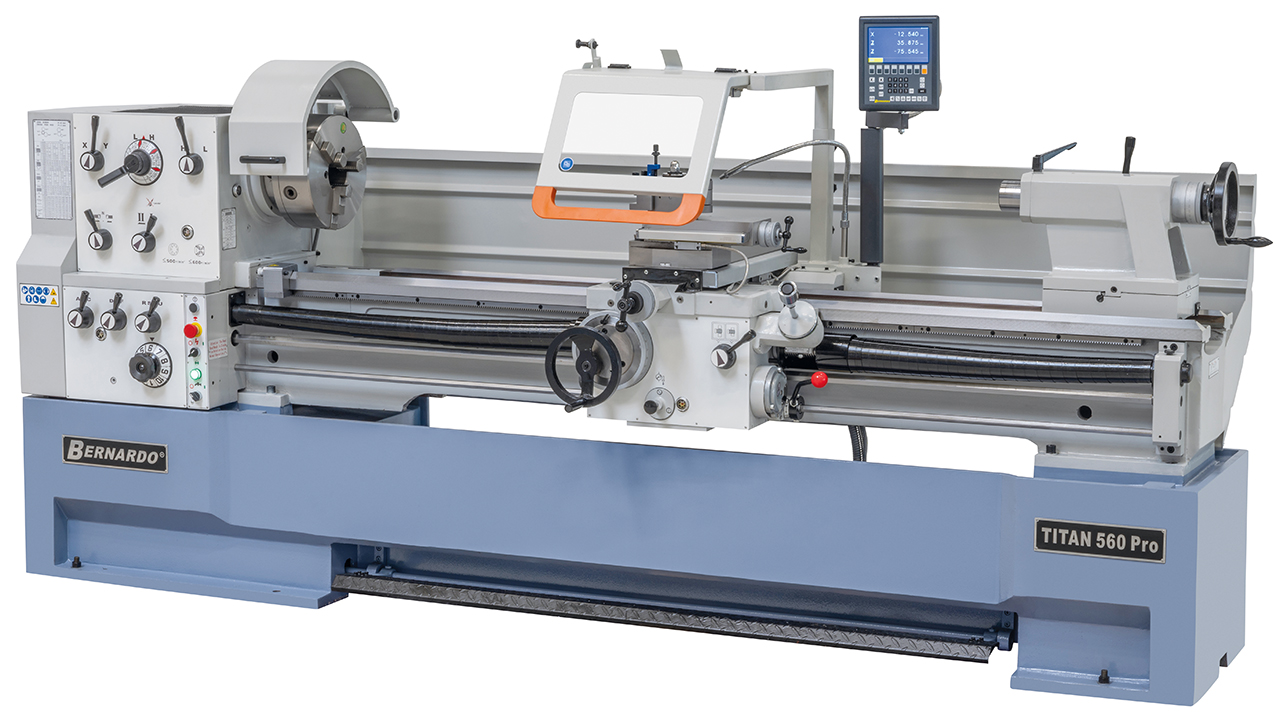Produktionsdrehmaschine Titan 560 x 2000 Pro inkl. 3-Achs-Digitalanzeige *
