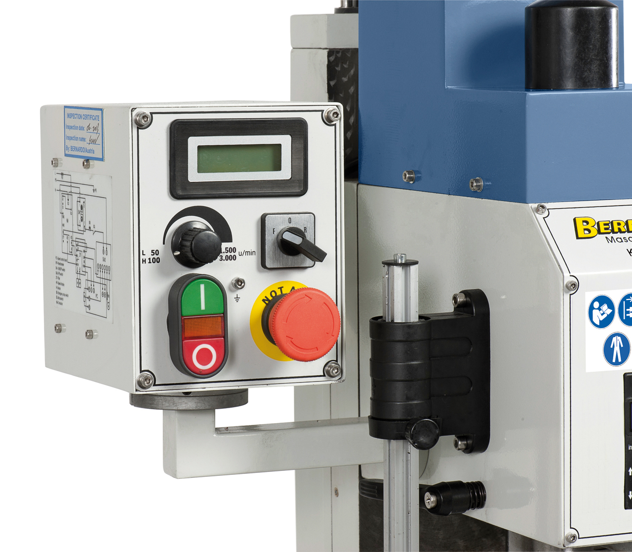 Bohr- und Fräsmaschine KF 25 PRO mit Vorschub inkl. 3-Achs Digitalanzeige ES-12 V