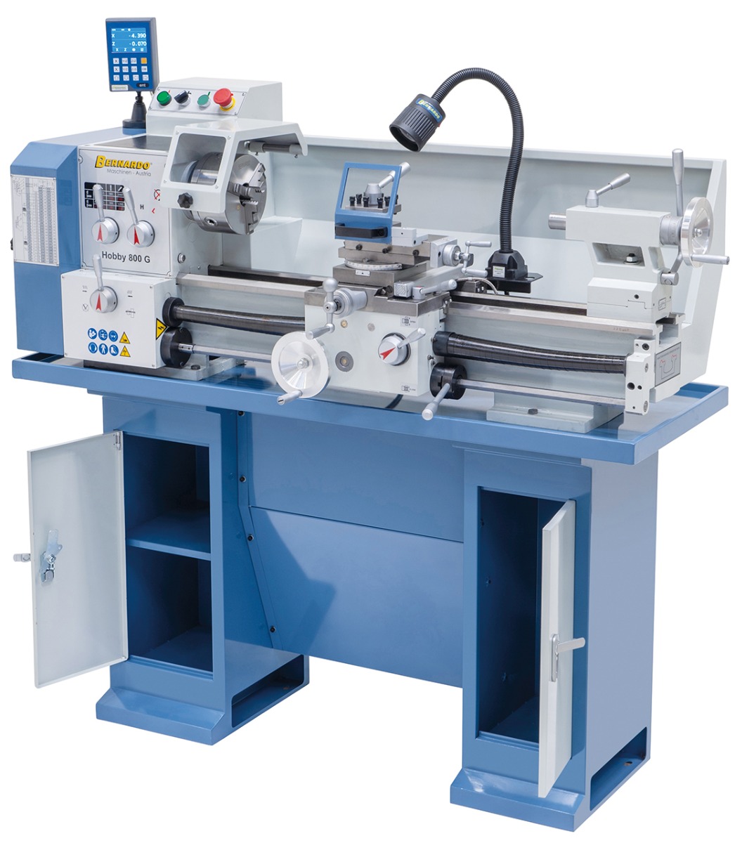 Leit- und Zugspindeldrehmaschine Hobby 800 G / 400 V inkl. 3-Achs Digitalanzeige DT 40