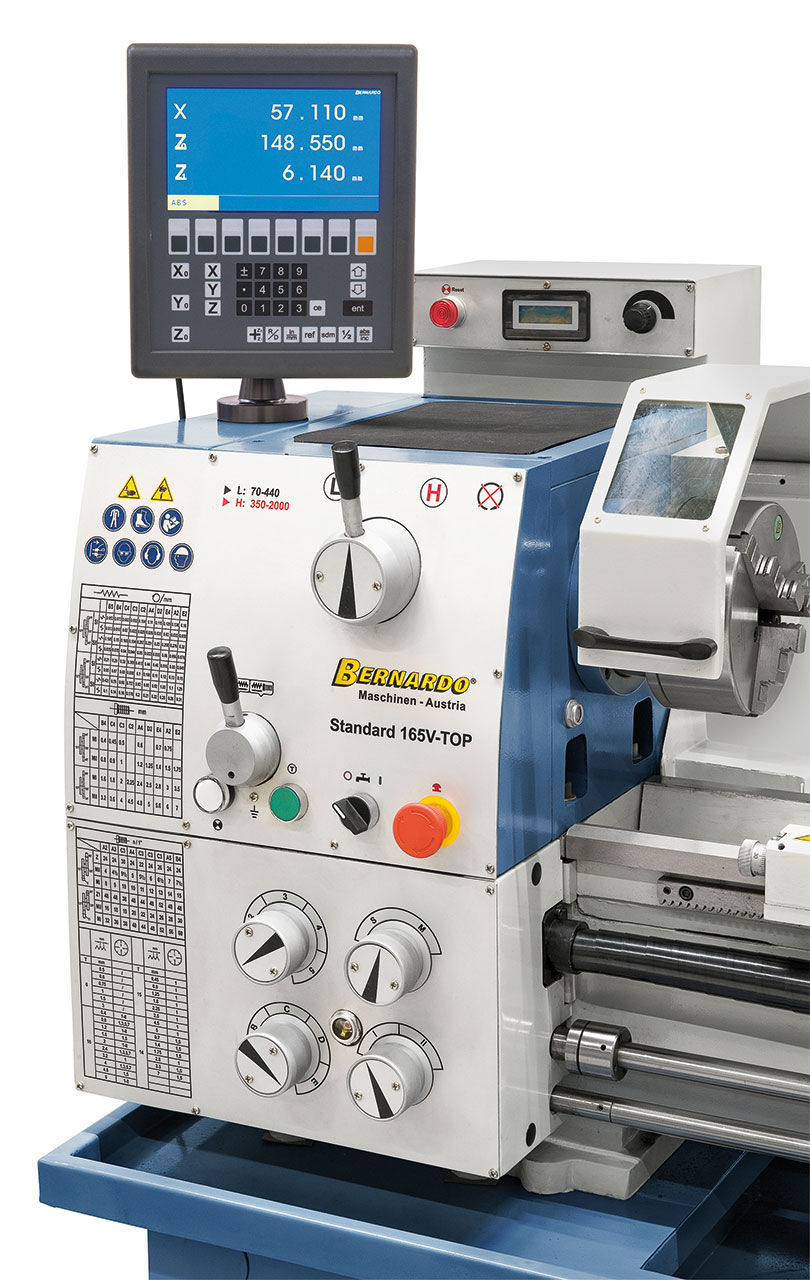 Leit- und Zugspindeldrehmaschine Standard 165 V-Top inkl. 3-Achs-Digitalanzeige ES-12 V *