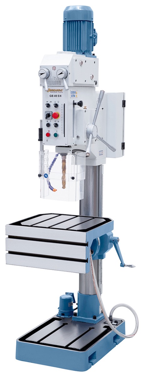 Getriebe-Säulenbohrmaschine GB 40 SN mit Winkeltisch
