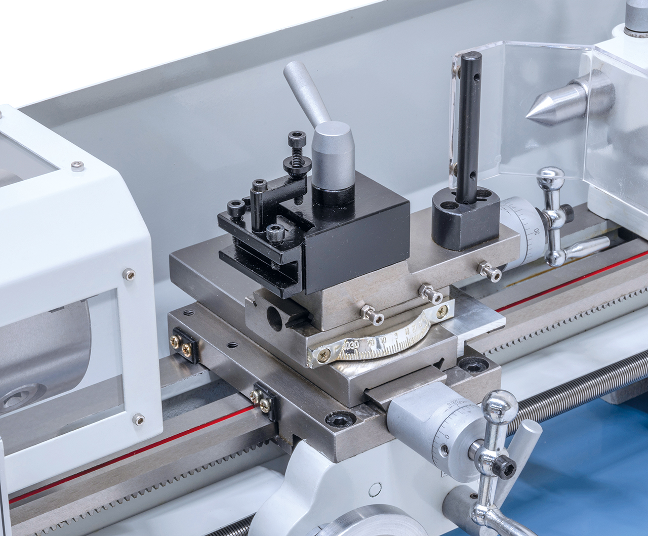 Tischdrehmaschine Hobby 350 Top / 230 V inkl. 2-Achs Digitalanzeige DT 40