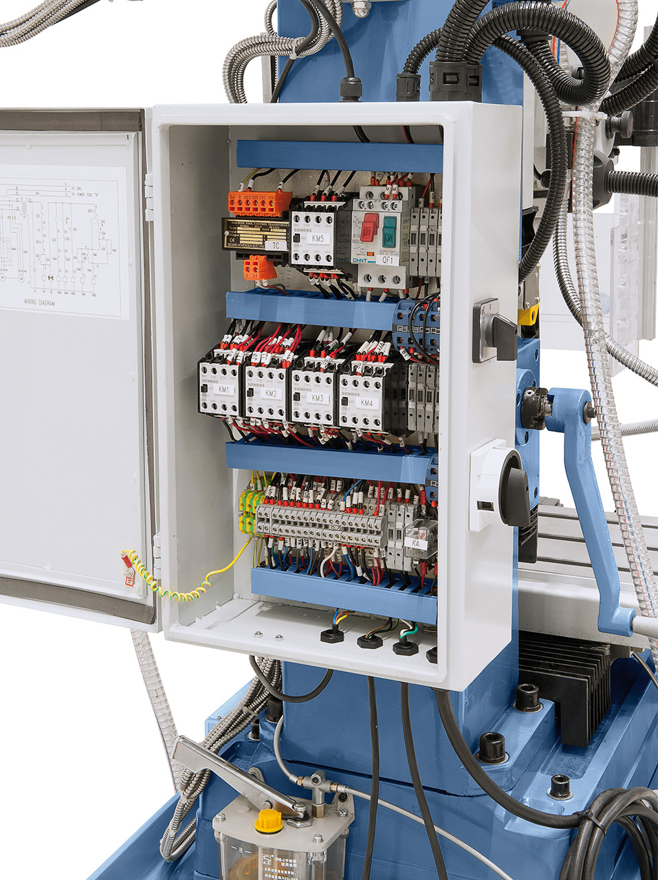 Bohr- und Fräsmaschine FM 55 HSV inkl. 3-Achs-Digitalanzeige ES-12 V und Vorschub f. x-Achse