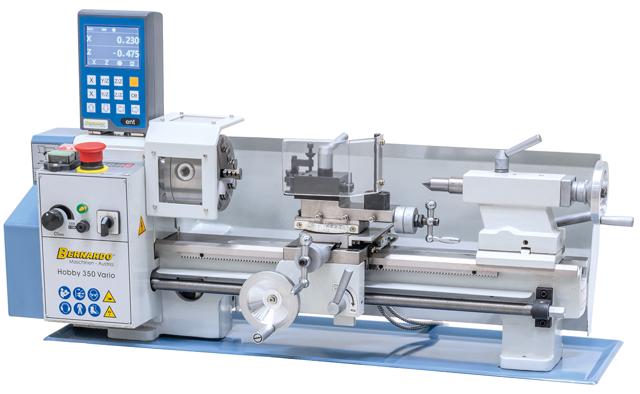 Tischdrehmaschine Hobby 350 Vario / 230 V inkl. 2-Achs Digitalanzeige DT 40