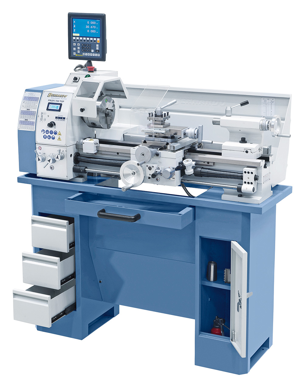 Leit- und Zugspindeldrehmaschine Profi 700 Top / 230 V inkl. 2-Achs-Digitalanzeige ES-12 V