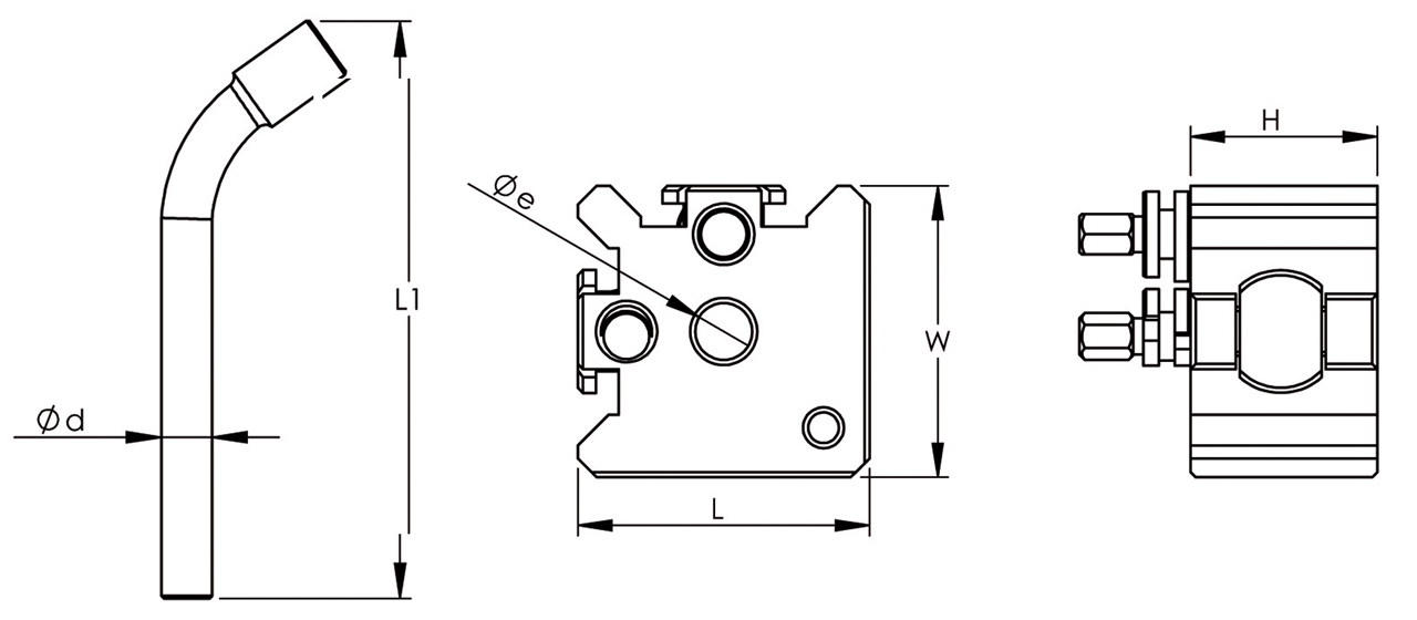 Schnellwechselstahlhalterset Modell Bernardo Gr. 30, inkl. 3 Einsätze