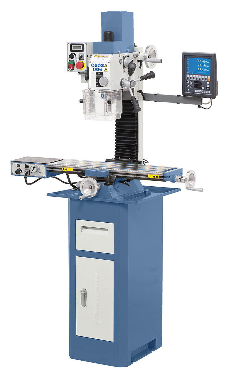 Bohr- und Fräsmaschine KF 25 PRO mit Vorschub inkl. 3-Achs Digitalanzeige ES-12 V