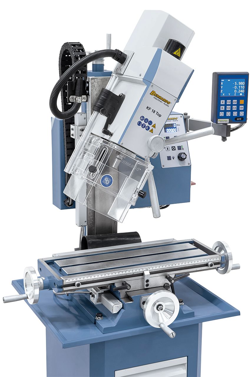 Bohr- und Fräsmaschine KF 18 Top inkl. 3-Achs Digitalanzeige DT 40