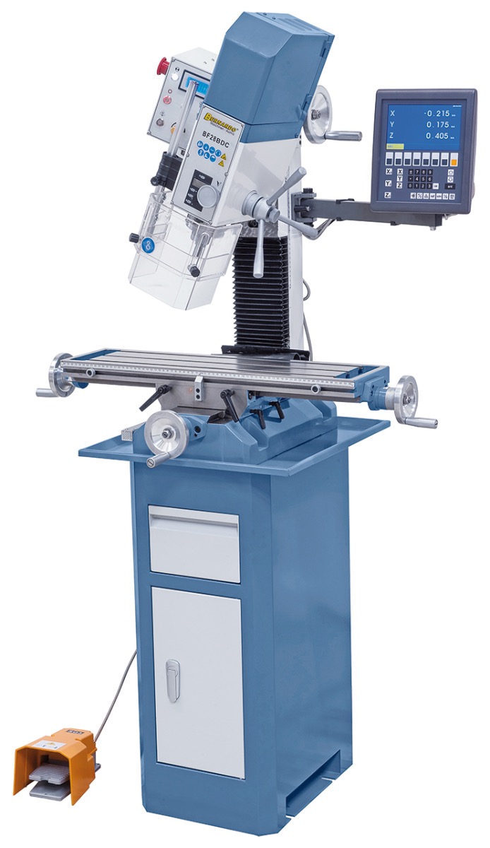 Bohr- und Fräsmaschine BF 28 BDC inkl. 3-Achs-Digitalanzeige ES-12 V