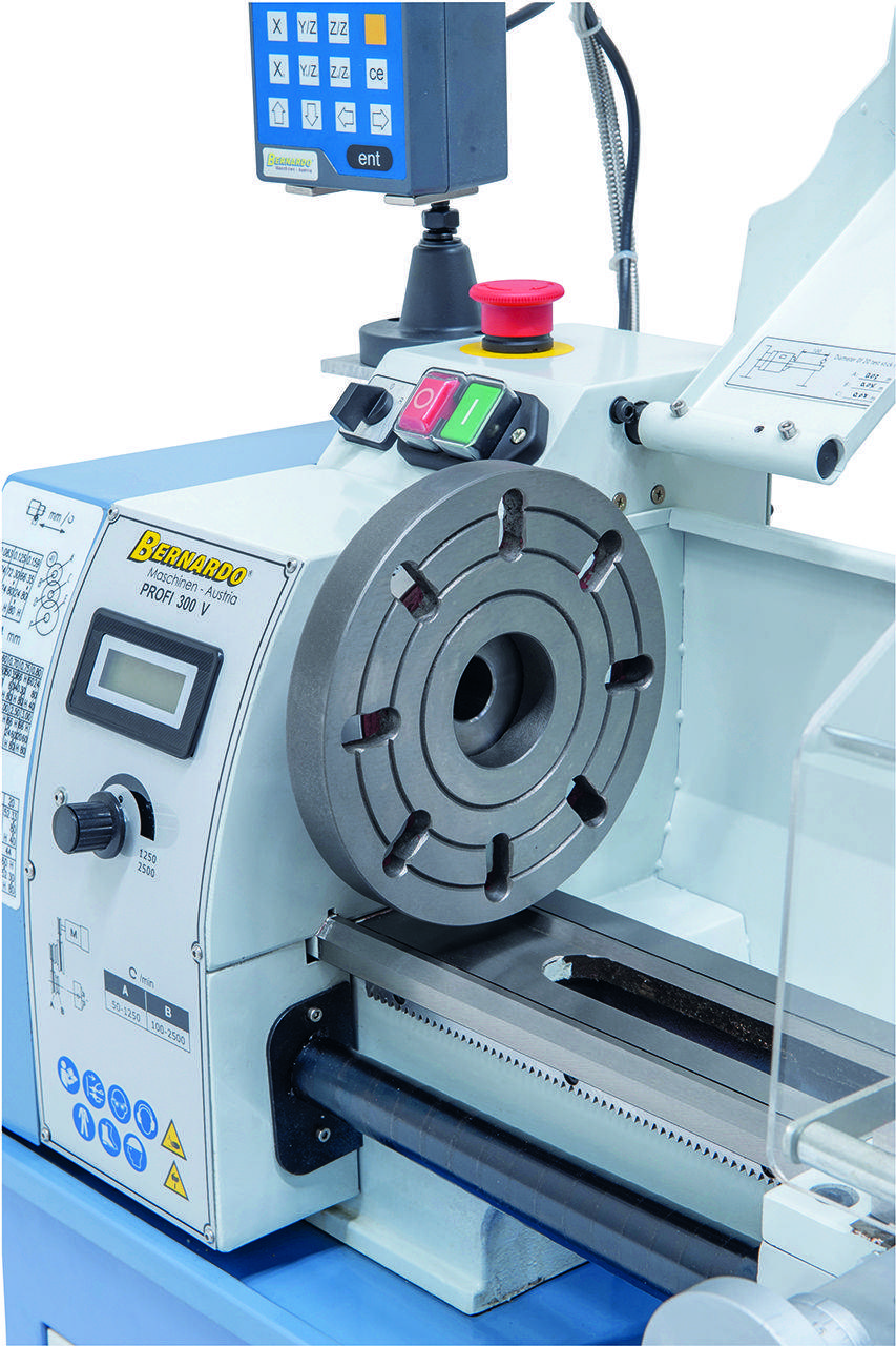 Tischdrehmaschine Profi 300 V / 230 V inkl. 2-Achs Digitalanzeige DT 40