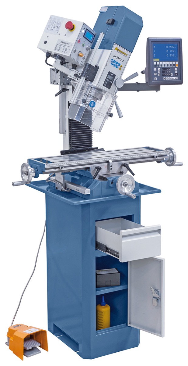 Bohr- und Fräsmaschine BF 28 BDC inkl. 3-Achs-Digitalanzeige ES-12 V