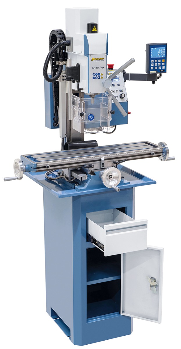 Bohr- und Fräsmaschine KF 26 L Top inkl. 3-Achs Digitalanzeige DT 40
