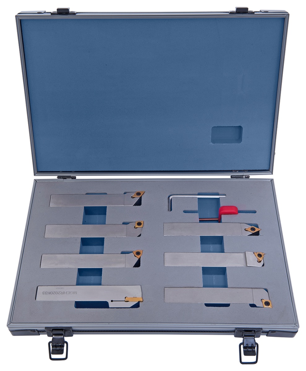 Drehmeisselsatz mit HM-Wendeplatten, 20 mm, 7-tlg., Tin-beschichtet, Satz P