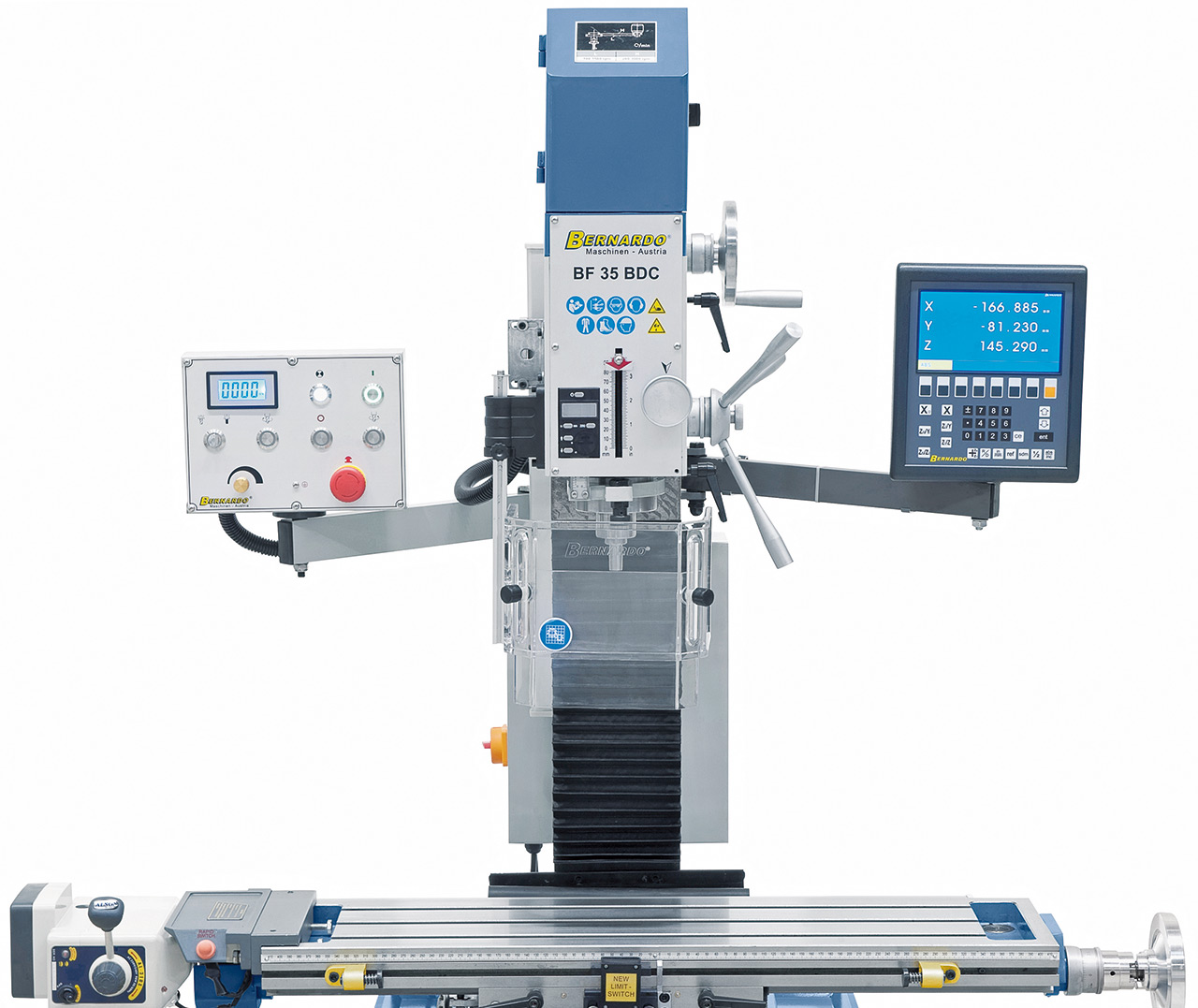 Bohr- und Fräsmaschine BF 35 BDC mit Vorschub inkl. 3-Achs-Digitalanzeige ES-12 V
