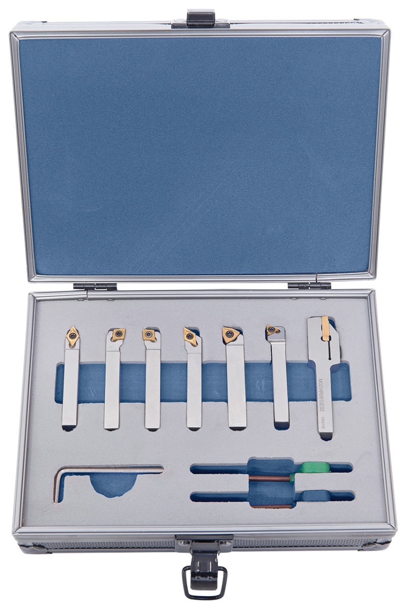 Drehmeisselsatz mit HM-Wendeplatten, 8 mm, 7-tlg., Tin-beschichtet, Satz L