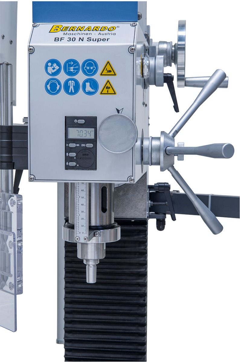 Bohr- und Fräsmaschine BF 30 N Super mit Vorschub inkl. 3-Achs-Digitalanzeige ES-12 V