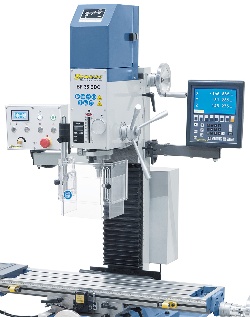 Bohr- und Fräsmaschine BF 35 BDC mit Vorschub inkl. 3-Achs-Digitalanzeige ES-12 V