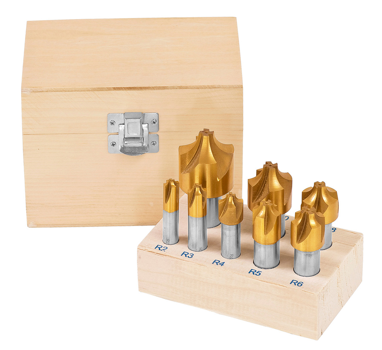Satz HSS-Viertelkreisfräser, 2 - 12 mm, 8-tlg.