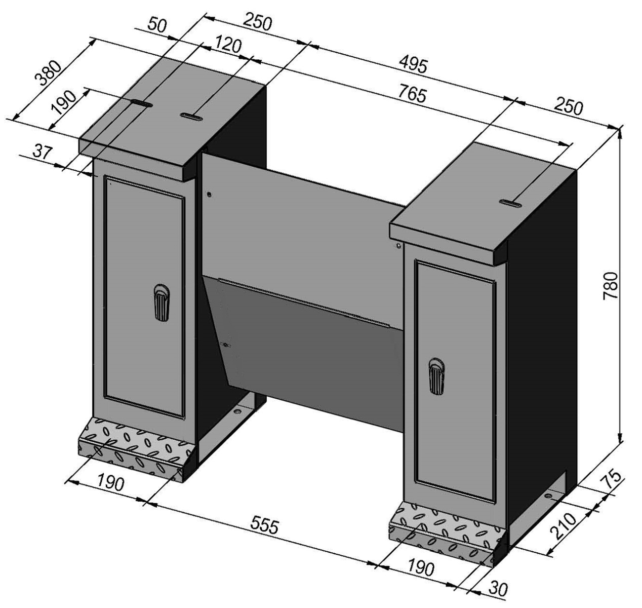 Untergestell D3 für Profi(center) 500-Serie