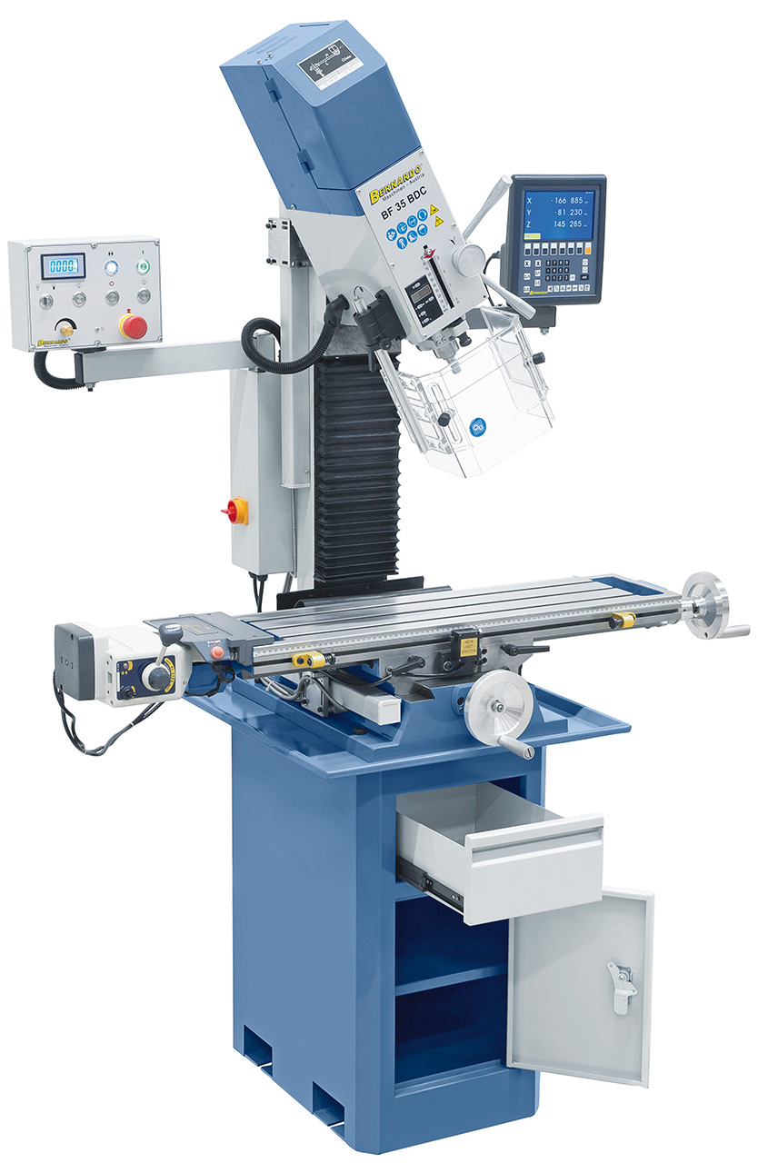 Bohr- und Fräsmaschine BF 35 BDC mit Vorschub inkl. 3-Achs-Digitalanzeige ES-12 V