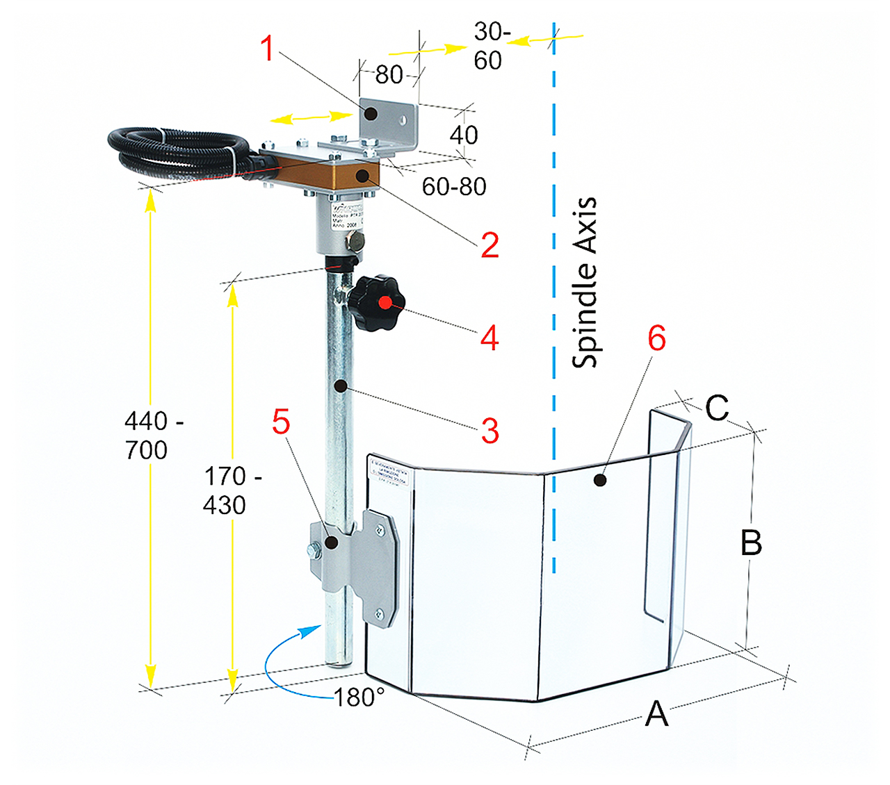 Schutzeinrichtung für Radial-Bohrmaschinen PTR 20/350