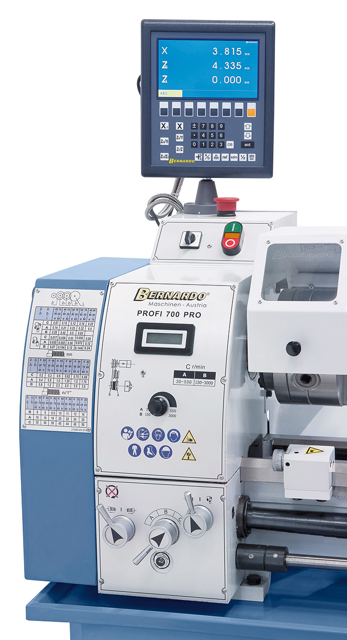 Vario-Drehmaschine Profi 700 PRO / 400 V inkl. 2-Achs-Digitalanzeige ES-12 V