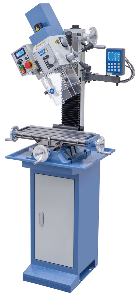 Bohr- und Fräsmaschine KF 25 D Vario inkl. 3-Achs Digitalanzeige DT 40