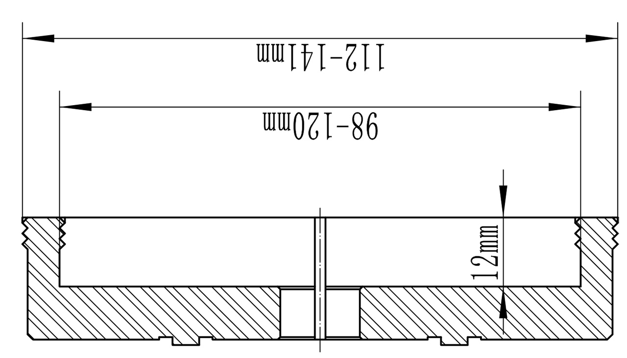 Weitspannzange geriffelt innen/außen f. Spannfutter M 115