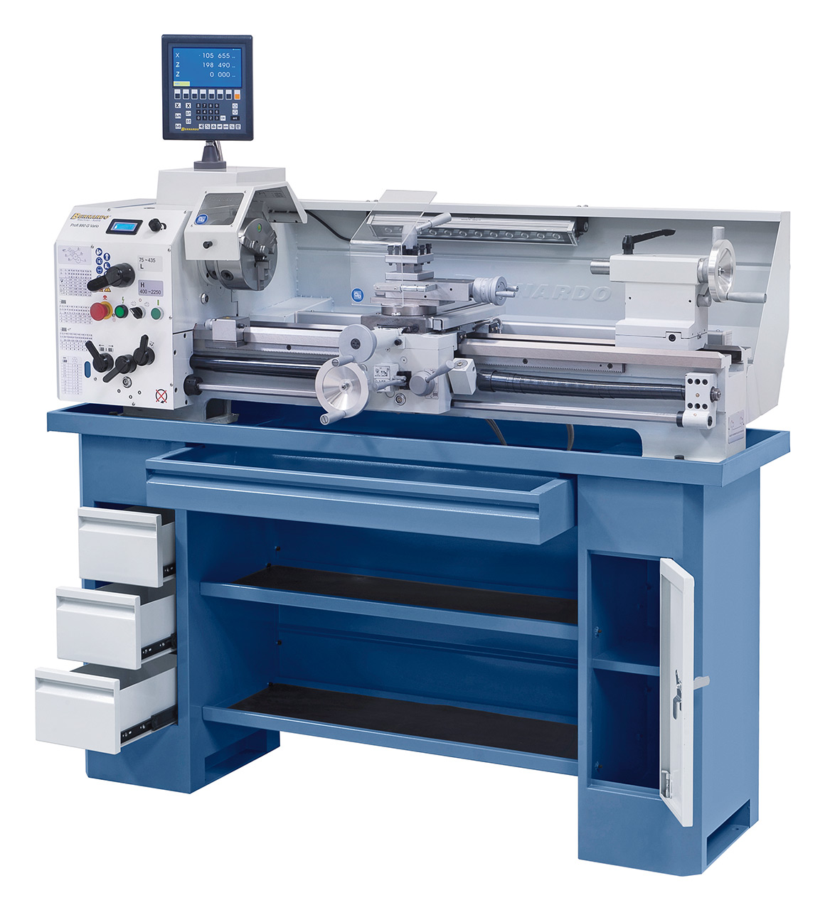 Leit- und Zugspindeldrehmaschine Profi 880 G Vario / 400 V inkl. 2-Achs-Digitalanzeige ES-12 V