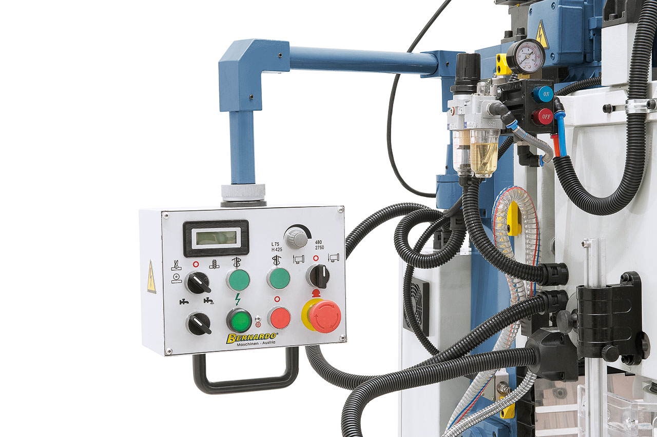 Bohr- und Fräsmaschine FM 55 HTC Vario inkl. 3-Achs-Digitalanzeige ES-12 V und Vorschub f. x-Achse
