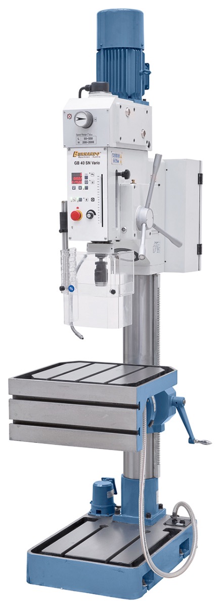 Getriebe-Säulenbohrmaschine GB 40 SN Vario mit Winkeltisch *