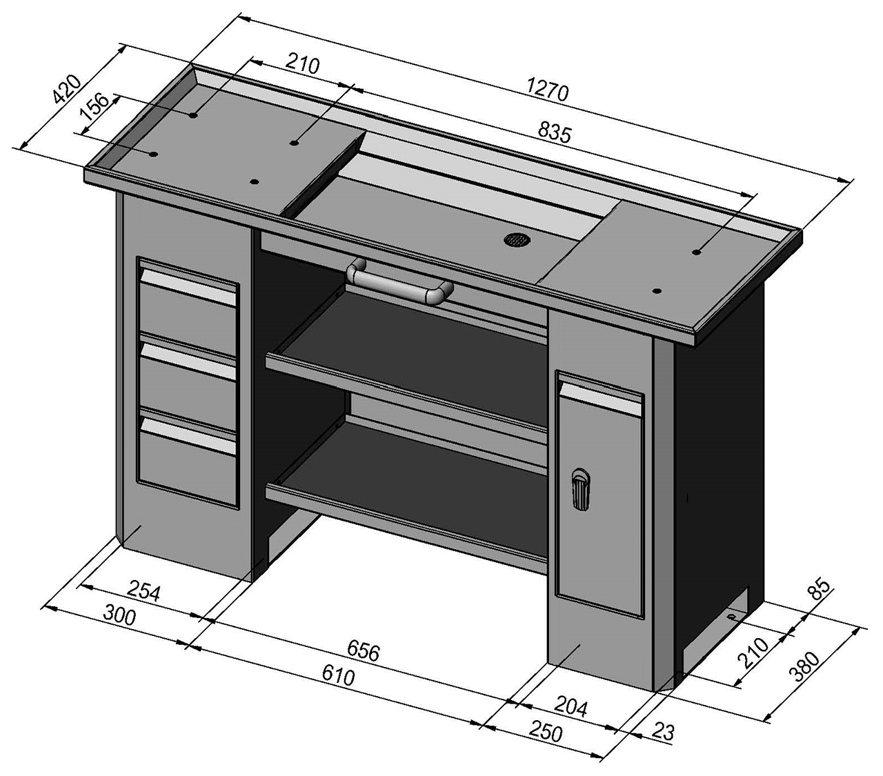 Untergestell D10 Deluxe f. Profi(center) 700-Serie