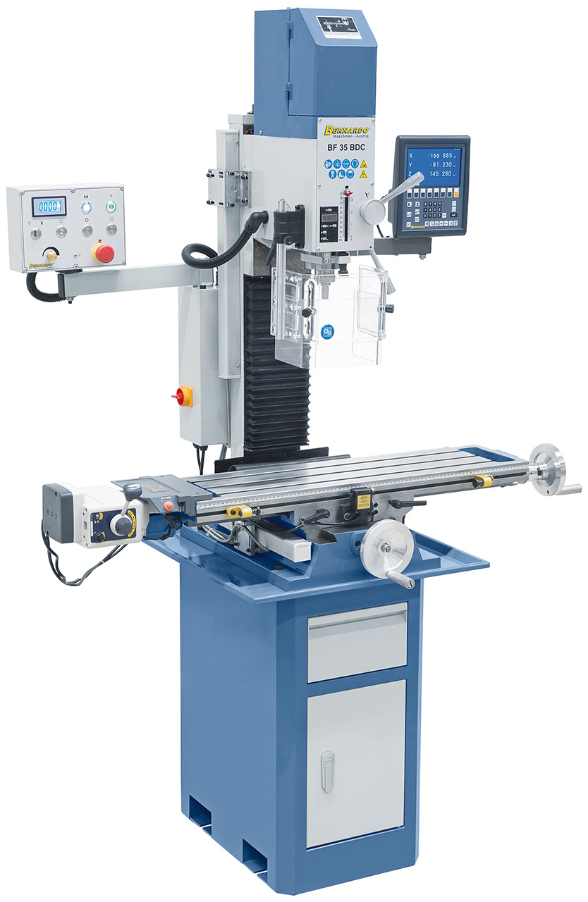 Bohr- und Fräsmaschine BF 35 BDC mit Vorschub inkl. 3-Achs-Digitalanzeige ES-12 V