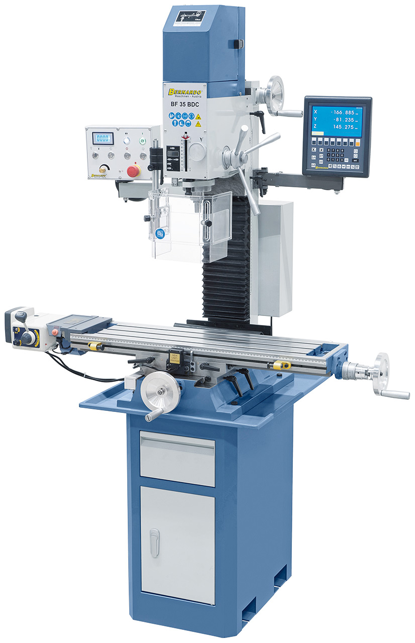 Bohr- und Fräsmaschine BF 35 BDC mit Vorschub inkl. 3-Achs-Digitalanzeige ES-12 V