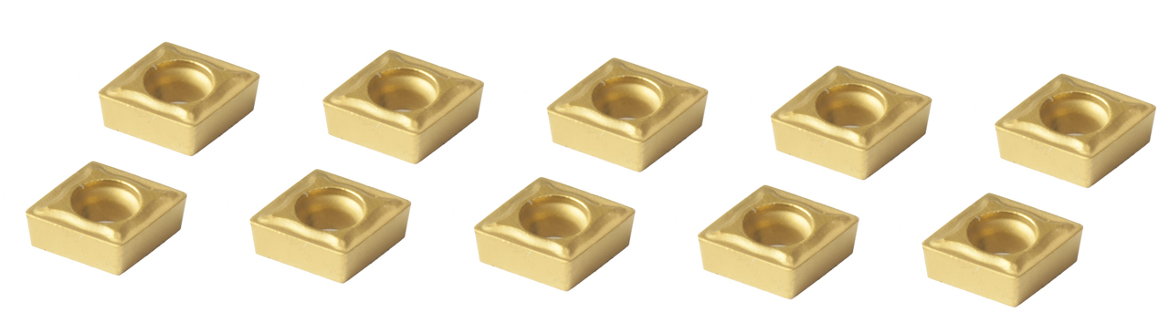 Satz HM-Wendeplatten (10 Stk.) Tin-besch. f. Drehmeissel 8, 10, 12 mm 44-2050, 44-2051, 44-2052