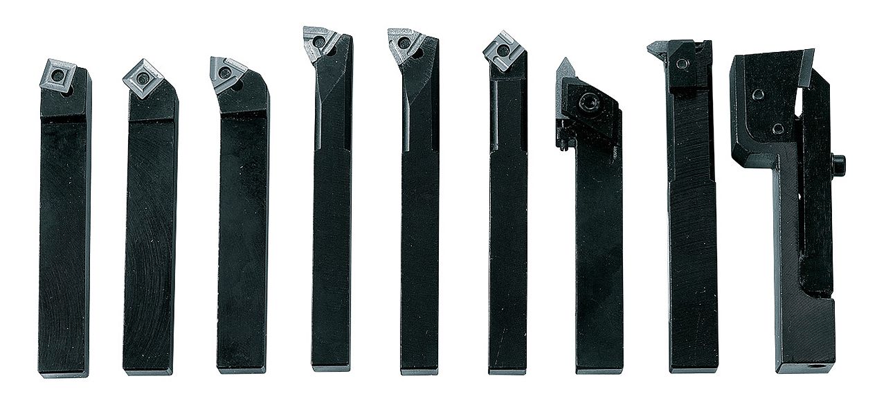 Drehmeißelsatz mit HM-Wendeplatten, 12 mm, 9-tlg., Satz C